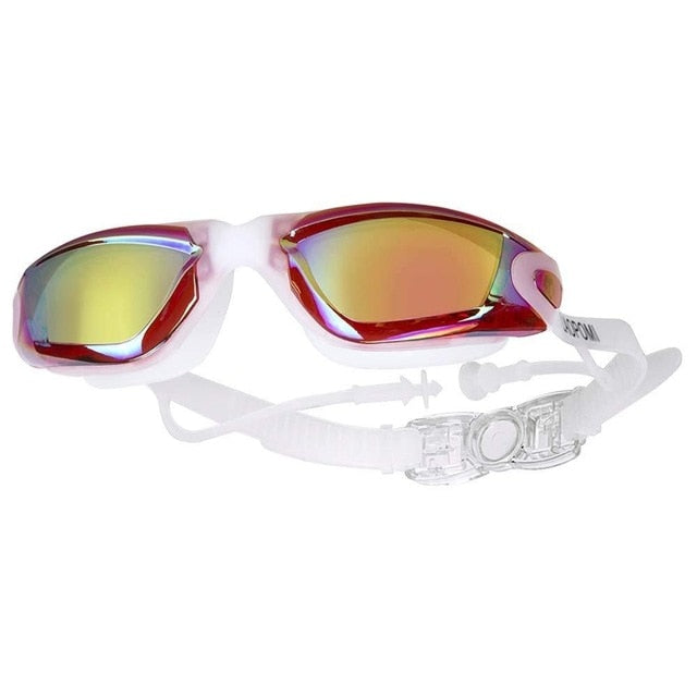 Myopia Swimming Goggles Earplug Professional Adult Silicone Swim Cap Pool Glasses anti fog Men Women Optical waterproof Eyewear