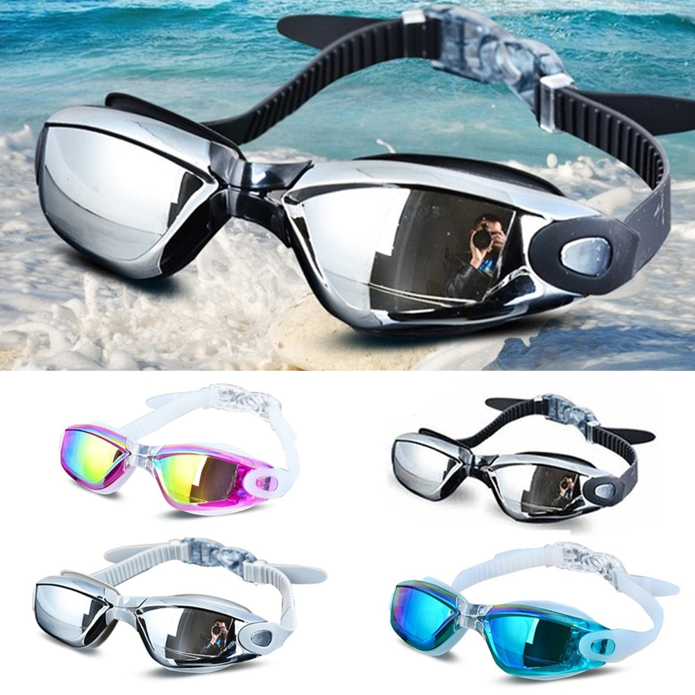 Electroplating Anti-UV Anti-fog Swimsuit Glasses Swimming Diving Adjustable Swimming Goggles