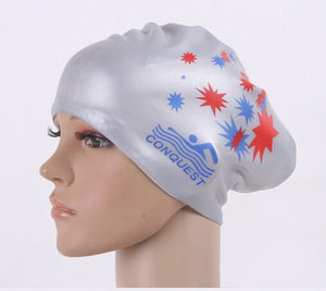 Women Swimming caps Silicone Super Large Long Hair Girls Waterproof Big Size Swim hat for Lady Diving Equipment Ear Cup Protect