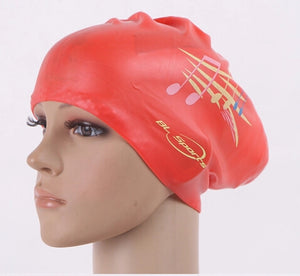 Women Swimming caps Silicone Super Large Long Hair Girls Waterproof Big Size Swim hat for Lady Diving Equipment Ear Cup Protect