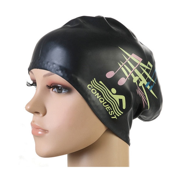 Women Swimming caps Silicone Super Large Long Hair Girls Waterproof Big Size Swim hat for Lady Diving Equipment Ear Cup Protect