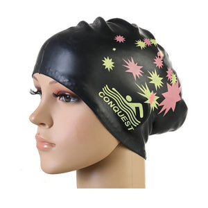 Women Swimming caps Silicone Super Large Long Hair Girls Waterproof Big Size Swim hat for Lady Diving Equipment Ear Cup Protect