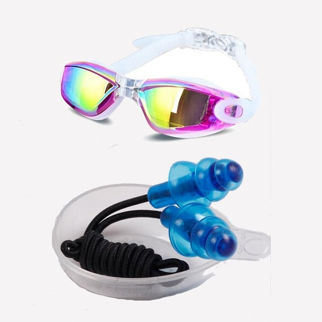Electroplating Anti-UV Anti-fog Swimsuit Glasses Swimming Diving Adjustable Swimming Goggles