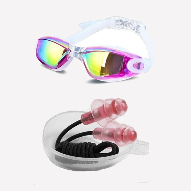 Electroplating Anti-UV Anti-fog Swimsuit Glasses Swimming Diving Adjustable Swimming Goggles