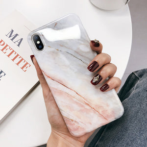 Lovebay Geometric Marble Texture Phone Cases For iPhone 11 X XR XS Max 11 Pro Max Soft IMD Cases Cover For iPhone 6 6S 7 8 Plus