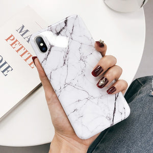 Lovebay Geometric Marble Texture Phone Cases For iPhone 11 X XR XS Max 11 Pro Max Soft IMD Cases Cover For iPhone 6 6S 7 8 Plus