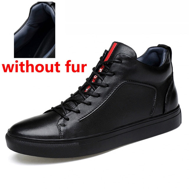 JINTOHO 2018 Casual Leather Boots Genuine Leather Men Shoes Fashion Male Shoes Winter Ankle Boots Male Boots Winter Men Shoes