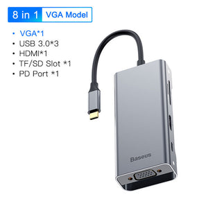 Baseus USB C HUB to USB 3.0 HUB HDMI RJ45 VGA USB Splitter for MacBook Pro/Air