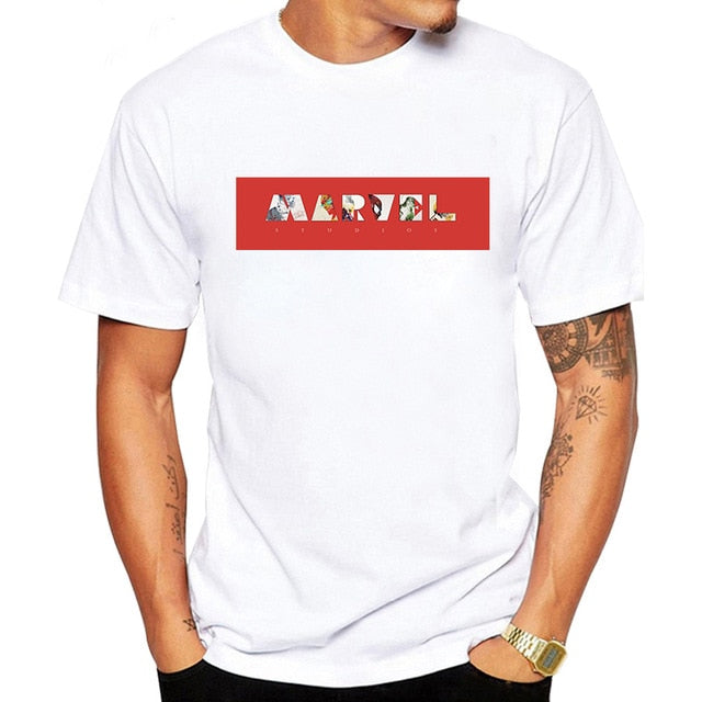 LUSLOS 2019 Men's Casual Marvel Printed T Shirt Fashion Streetwear O-Neck Male Tshirt Man T-shirt Tee Top camiseta masculina