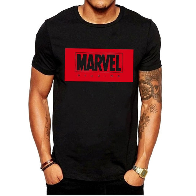 LUSLOS 2019 Men's Casual Marvel Printed T Shirt Fashion Streetwear O-Neck Male Tshirt Man T-shirt Tee Top camiseta masculina