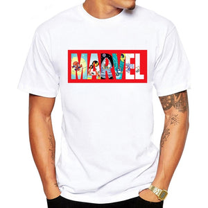 LUSLOS 2019 Men's Casual Marvel Printed T Shirt Fashion Streetwear O-Neck Male Tshirt Man T-shirt Tee Top camiseta masculina