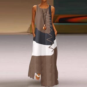 Women Patchwork Sundress ZANZEA 2019 Summer Maxi Dress Kaftan Casual Sleeveless Tunic Vestido Female 100% Cotton Robe Plus Size