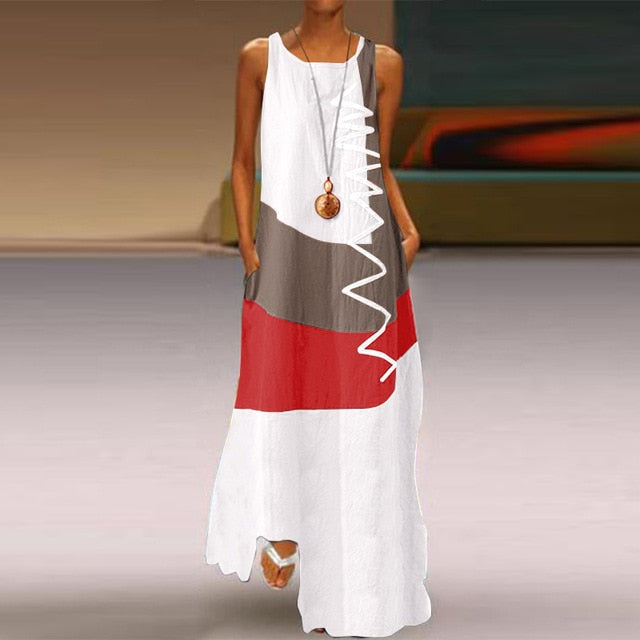 Women Patchwork Sundress ZANZEA 2019 Summer Maxi Dress Kaftan Casual Sleeveless Tunic Vestido Female 100% Cotton Robe Plus Size