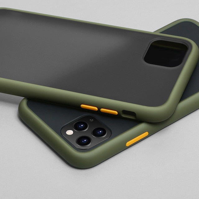 N1986N Phone Case For iPhone 11 Pro X XR XS Max 7 8 Plus Luxury Contrast Color Frame Matte Hard PC Protective For iPhone 11 Case