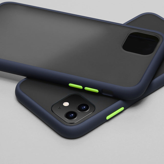 N1986N Phone Case For iPhone 11 Pro X XR XS Max 7 8 Plus Luxury Contrast Color Frame Matte Hard PC Protective For iPhone 11 Case