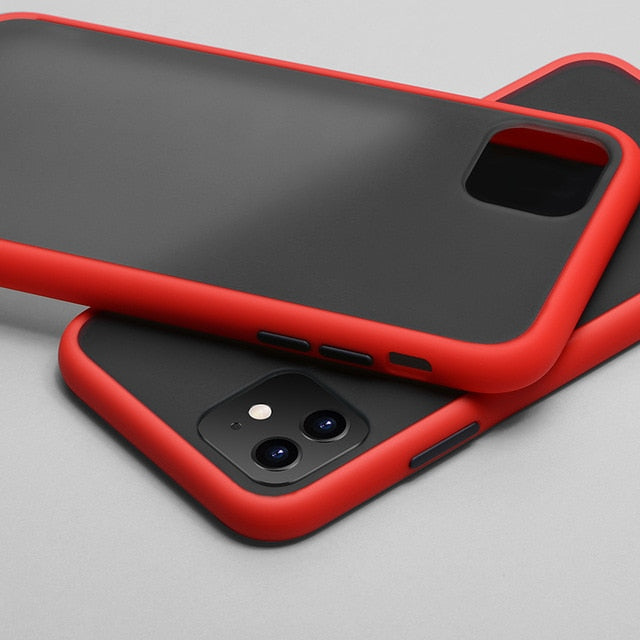 N1986N Phone Case For iPhone 11 Pro X XR XS Max 7 8 Plus Luxury Contrast Color Frame Matte Hard PC Protective For iPhone 11 Case