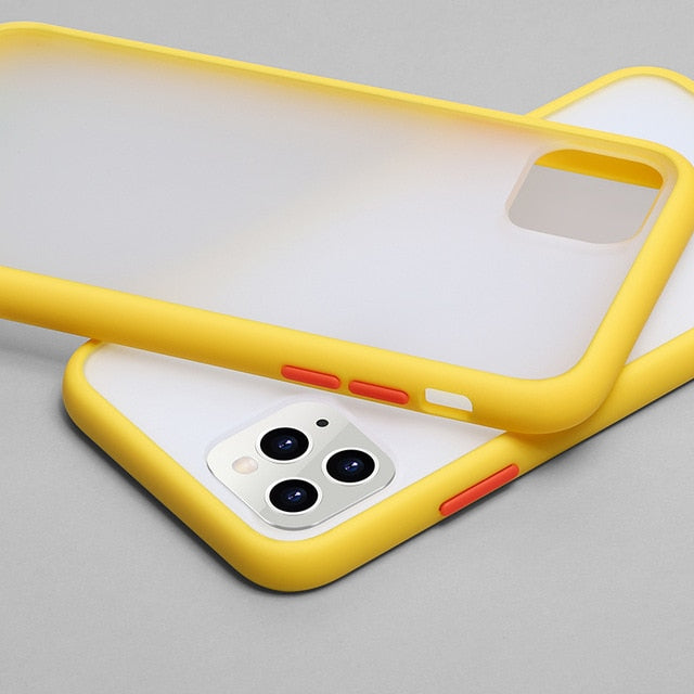 N1986N Phone Case For iPhone 11 Pro X XR XS Max 7 8 Plus Luxury Contrast Color Frame Matte Hard PC Protective For iPhone 11 Case