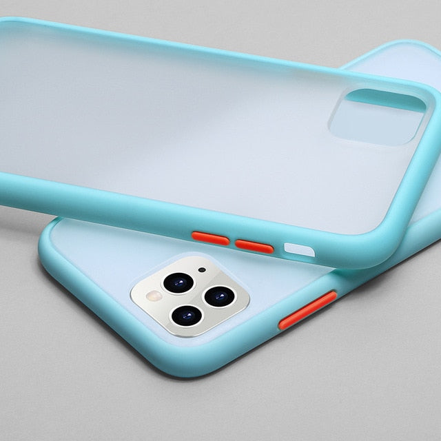 N1986N Phone Case For iPhone 11 Pro X XR XS Max 7 8 Plus Luxury Contrast Color Frame Matte Hard PC Protective For iPhone 11 Case