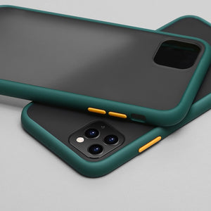 N1986N Phone Case For iPhone 11 Pro X XR XS Max 7 8 Plus Luxury Contrast Color Frame Matte Hard PC Protective For iPhone 11 Case