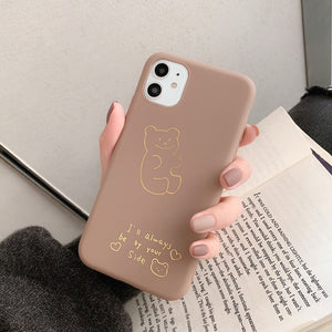 N1986N Phone Case For iPhone 11 Pro X XR XS Max 6 6s 7 8 Plus Fashion Cute Cartoon Gold Love Heart Soft TPU For iPhone 11 Cover