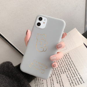 N1986N Phone Case For iPhone 11 Pro X XR XS Max 6 6s 7 8 Plus Fashion Cute Cartoon Gold Love Heart Soft TPU For iPhone 11 Cover