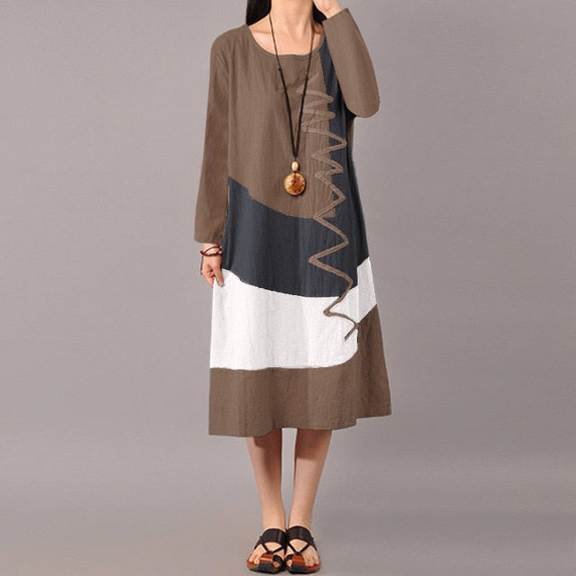Women Patchwork Sundress ZANZEA 2019 Summer Maxi Dress Kaftan Casual Sleeveless Tunic Vestido Female 100% Cotton Robe Plus Size