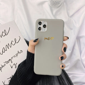 N1986N Phone Case For iPhone 11 Pro X XR XS Max 6 6s 7 8 Plus Fashion Cute Cartoon Gold Love Heart Soft TPU For iPhone 11 Cover