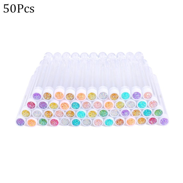 Reusable eyebrow brush tube disposable eyelash brush eyebrow brush replaceable dust-proof Sparkling broken diamond at bottom