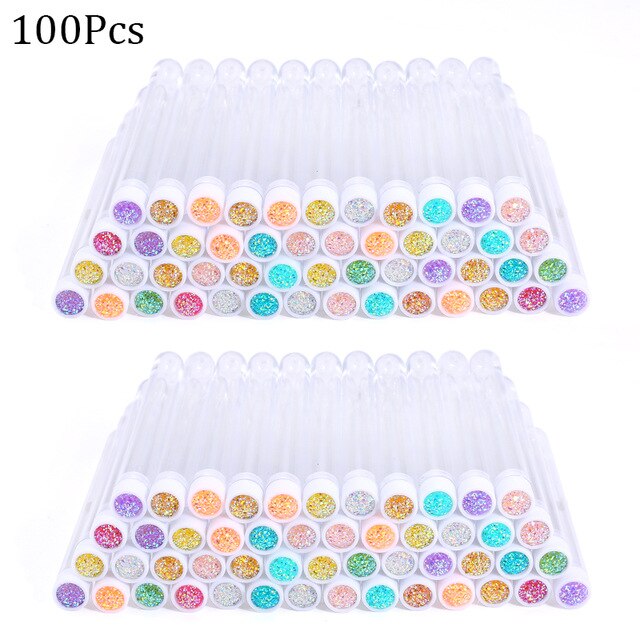Reusable eyebrow brush tube disposable eyelash brush eyebrow brush replaceable dust-proof Sparkling broken diamond at bottom