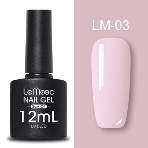 LEMOOC 12ml Colorful Gel Nail Polish Shiny Glitter Sequins Soak Off Nails Painted UV LED Gel Nail Art Design Gel Varnish