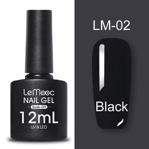 LEMOOC 12ml Colorful Gel Nail Polish Shiny Glitter Sequins Soak Off Nails Painted UV LED Gel Nail Art Design Gel Varnish