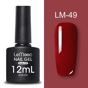 LEMOOC 12ml Colorful Gel Nail Polish Shiny Glitter Sequins Soak Off Nails Painted UV LED Gel Nail Art Design Gel Varnish