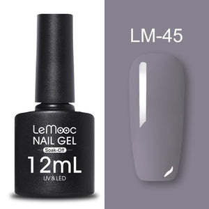 LEMOOC 12ml Colorful Gel Nail Polish Shiny Glitter Sequins Soak Off Nails Painted UV LED Gel Nail Art Design Gel Varnish