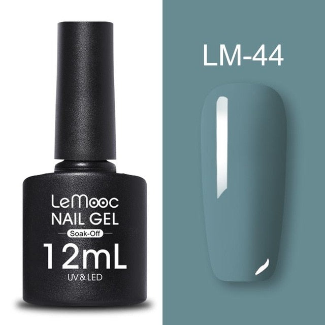 LEMOOC 12ml Colorful Gel Nail Polish Shiny Glitter Sequins Soak Off Nails Painted UV LED Gel Nail Art Design Gel Varnish