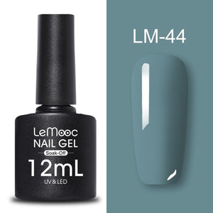 LEMOOC 12ml Colorful Gel Nail Polish Shiny Glitter Sequins Soak Off Nails Painted UV LED Gel Nail Art Design Gel Varnish