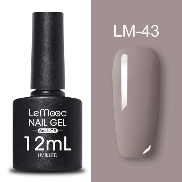 LEMOOC 12ml Colorful Gel Nail Polish Shiny Glitter Sequins Soak Off Nails Painted UV LED Gel Nail Art Design Gel Varnish