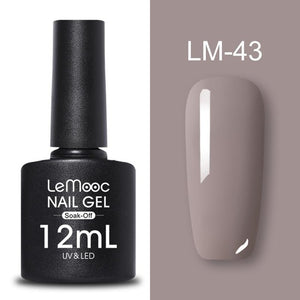LEMOOC 12ml Colorful Gel Nail Polish Shiny Glitter Sequins Soak Off Nails Painted UV LED Gel Nail Art Design Gel Varnish