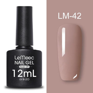 LEMOOC 12ml Colorful Gel Nail Polish Shiny Glitter Sequins Soak Off Nails Painted UV LED Gel Nail Art Design Gel Varnish