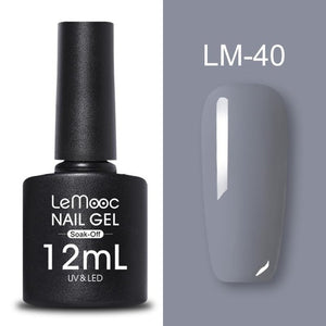LEMOOC 12ml Colorful Gel Nail Polish Shiny Glitter Sequins Soak Off Nails Painted UV LED Gel Nail Art Design Gel Varnish