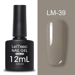 LEMOOC 12ml Colorful Gel Nail Polish Shiny Glitter Sequins Soak Off Nails Painted UV LED Gel Nail Art Design Gel Varnish
