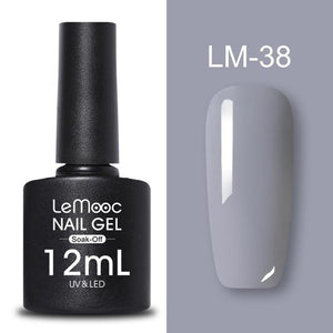 LEMOOC 12ml Colorful Gel Nail Polish Shiny Glitter Sequins Soak Off Nails Painted UV LED Gel Nail Art Design Gel Varnish