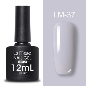 LEMOOC 12ml Colorful Gel Nail Polish Shiny Glitter Sequins Soak Off Nails Painted UV LED Gel Nail Art Design Gel Varnish