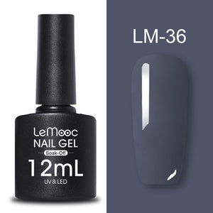 LEMOOC 12ml Colorful Gel Nail Polish Shiny Glitter Sequins Soak Off Nails Painted UV LED Gel Nail Art Design Gel Varnish