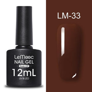 LEMOOC 12ml Colorful Gel Nail Polish Shiny Glitter Sequins Soak Off Nails Painted UV LED Gel Nail Art Design Gel Varnish