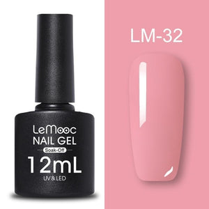 LEMOOC 12ml Colorful Gel Nail Polish Shiny Glitter Sequins Soak Off Nails Painted UV LED Gel Nail Art Design Gel Varnish
