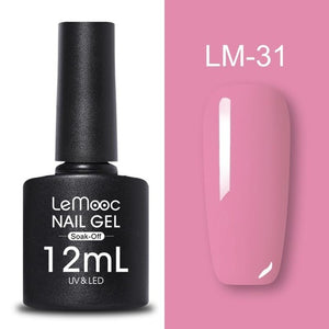 LEMOOC 12ml Colorful Gel Nail Polish Shiny Glitter Sequins Soak Off Nails Painted UV LED Gel Nail Art Design Gel Varnish