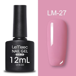 LEMOOC 12ml Colorful Gel Nail Polish Shiny Glitter Sequins Soak Off Nails Painted UV LED Gel Nail Art Design Gel Varnish