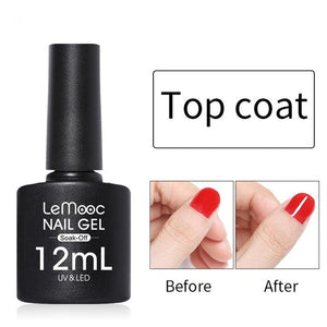 LEMOOC 12ml Colorful Gel Nail Polish Shiny Glitter Sequins Soak Off Nails Painted UV LED Gel Nail Art Design Gel Varnish