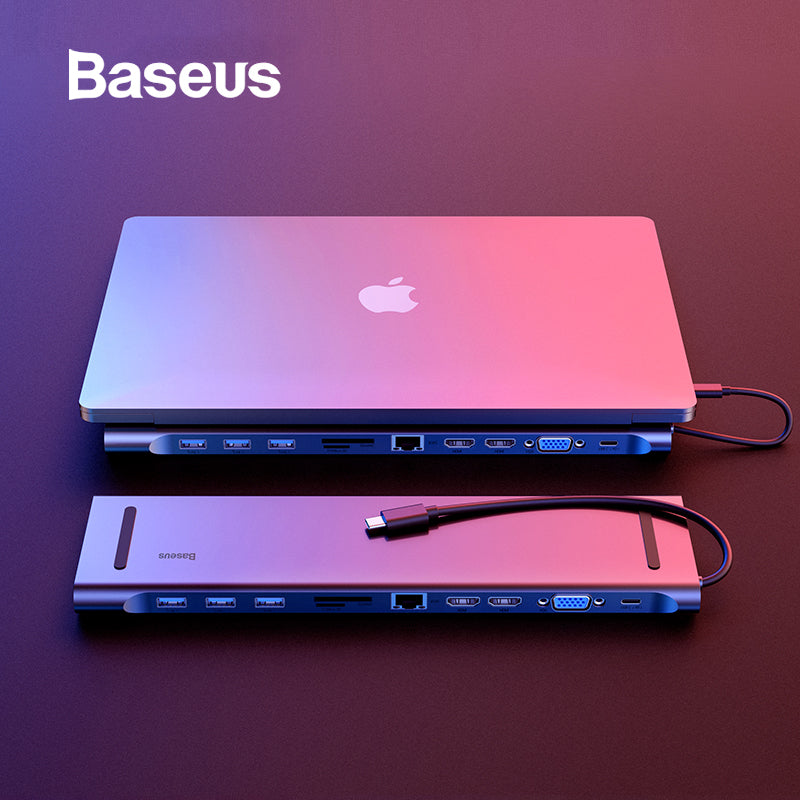Baseus Multi USB C HUB to HDMI VGA RJ45 3.0 USB HUB for MacBook Pro