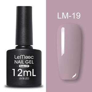 LEMOOC 12ml Colorful Gel Nail Polish Shiny Glitter Sequins Soak Off Nails Painted UV LED Gel Nail Art Design Gel Varnish